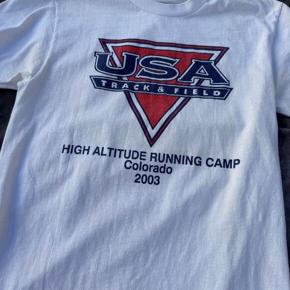 Vintage 2003 Team USA Track and Field High Altitude Running Camp White Sz Medium - Picture 8 of 8